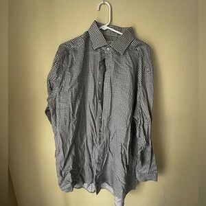 Men’s Black and White Checkered Shirt by Michael Strahan Collection